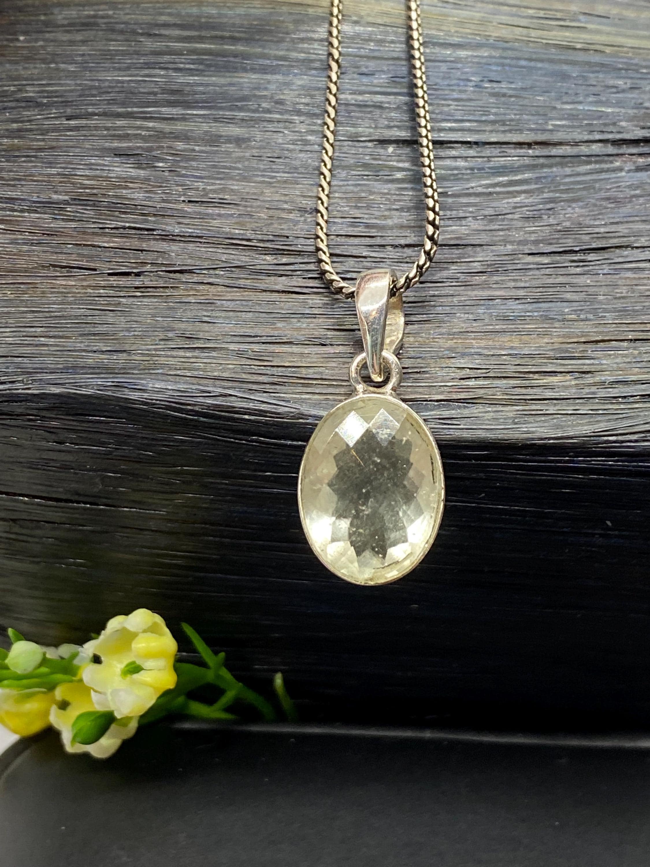Faceted Libyan Desert Glass pendant - Unique Handmade pendant - Metaphysical jewelry - Energy stone pendant - Unisex Pendant
