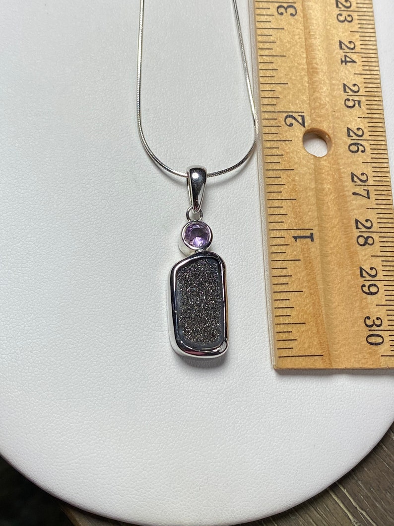 Gift for woman Cute Little Druzy with Amethyst pendant Gemstone pendant