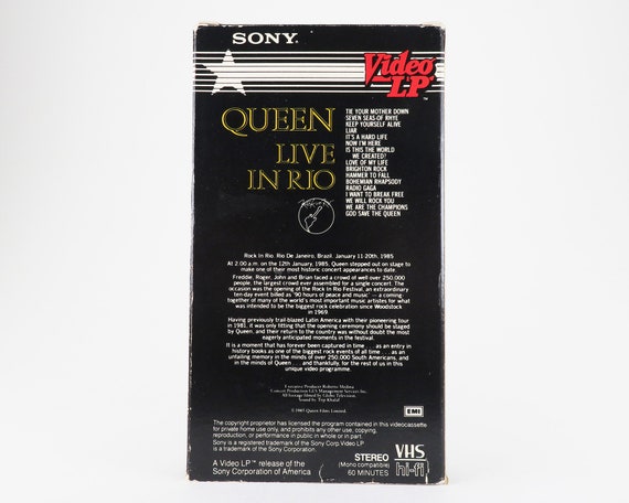 QUEEN VHS テープ「Live in Rio」(1985) - Etsy 日本