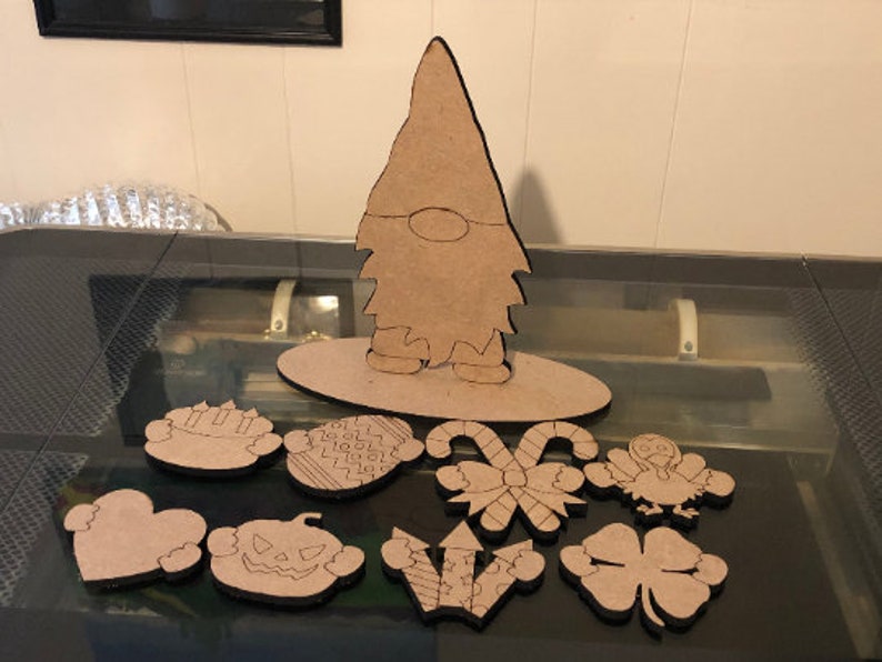 Download 6 Standing Holiday Gnome cut file glowforge epilog | Etsy