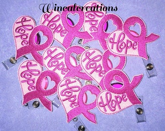 Ribbon of Hope: Breast Cancer Awareness Badge Clip for Advocacy and Support"