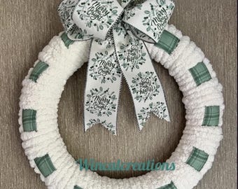 Christmas Yarn and Ribbon Wreath