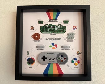 Super Famicom Controller Shadowbox Display