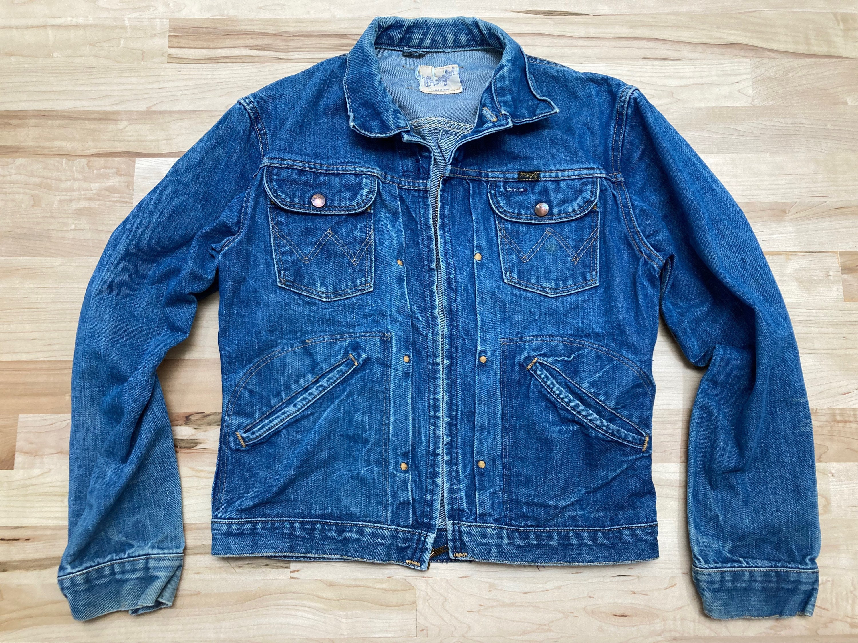 Wrangler 24mjz 1960s Vintage Denim Retro Jean Blue Bell Jacket Etsy