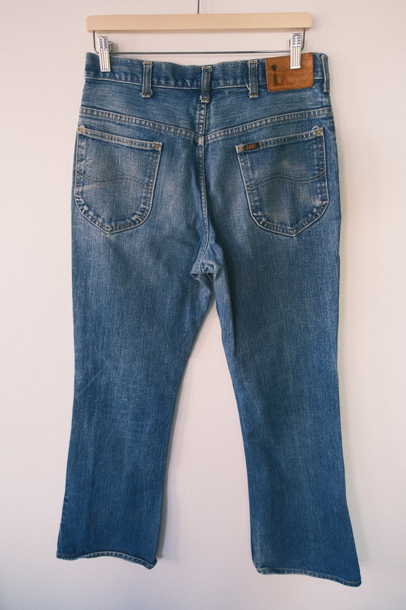 Lee 33x28 vintage 70s boot cut flare retro jeans - image 2