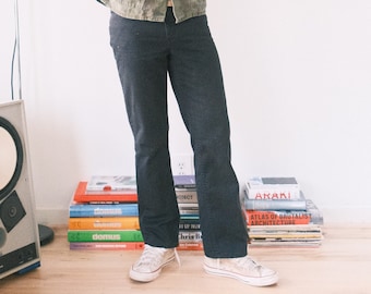 Rustler Wrangler vintage noir jeans sergé pantalon rétro années 80 jambe droite