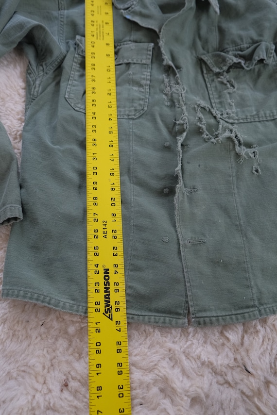 Vintage OG 107 military army green shirt jacket w… - image 6
