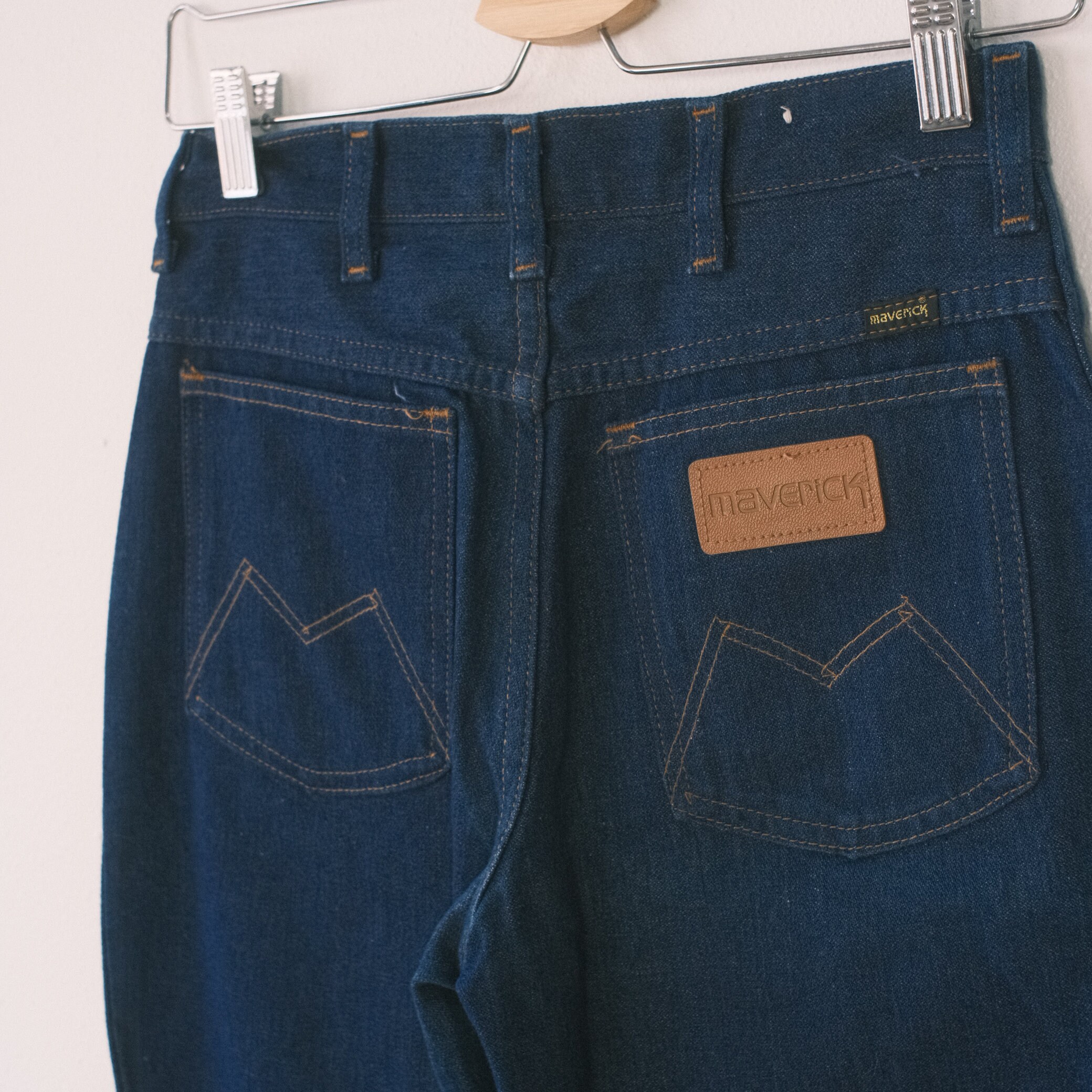 Maverick Vintage 70s Talon Zip Retro Denim Jeans - Etsy