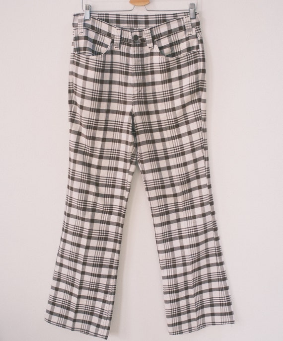 Levis big E 60s vintage plaid patterned flare ret… - image 3