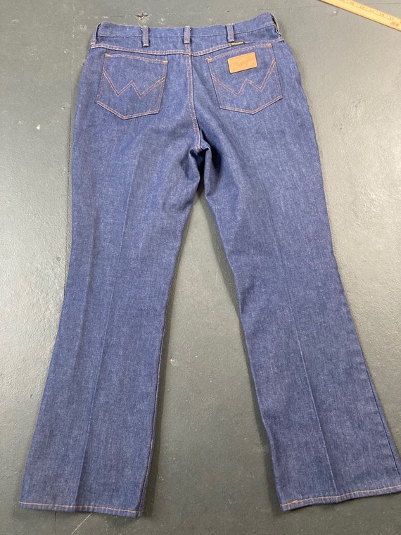 Wrangler 34x27 vintage flared bootcut 70s denim j… - image 2