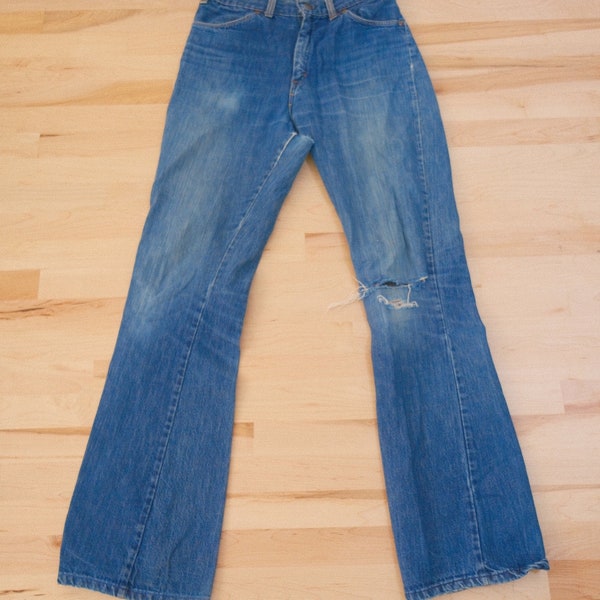 Vintage 60s 70s denim big bellbottom jeans retro hippie