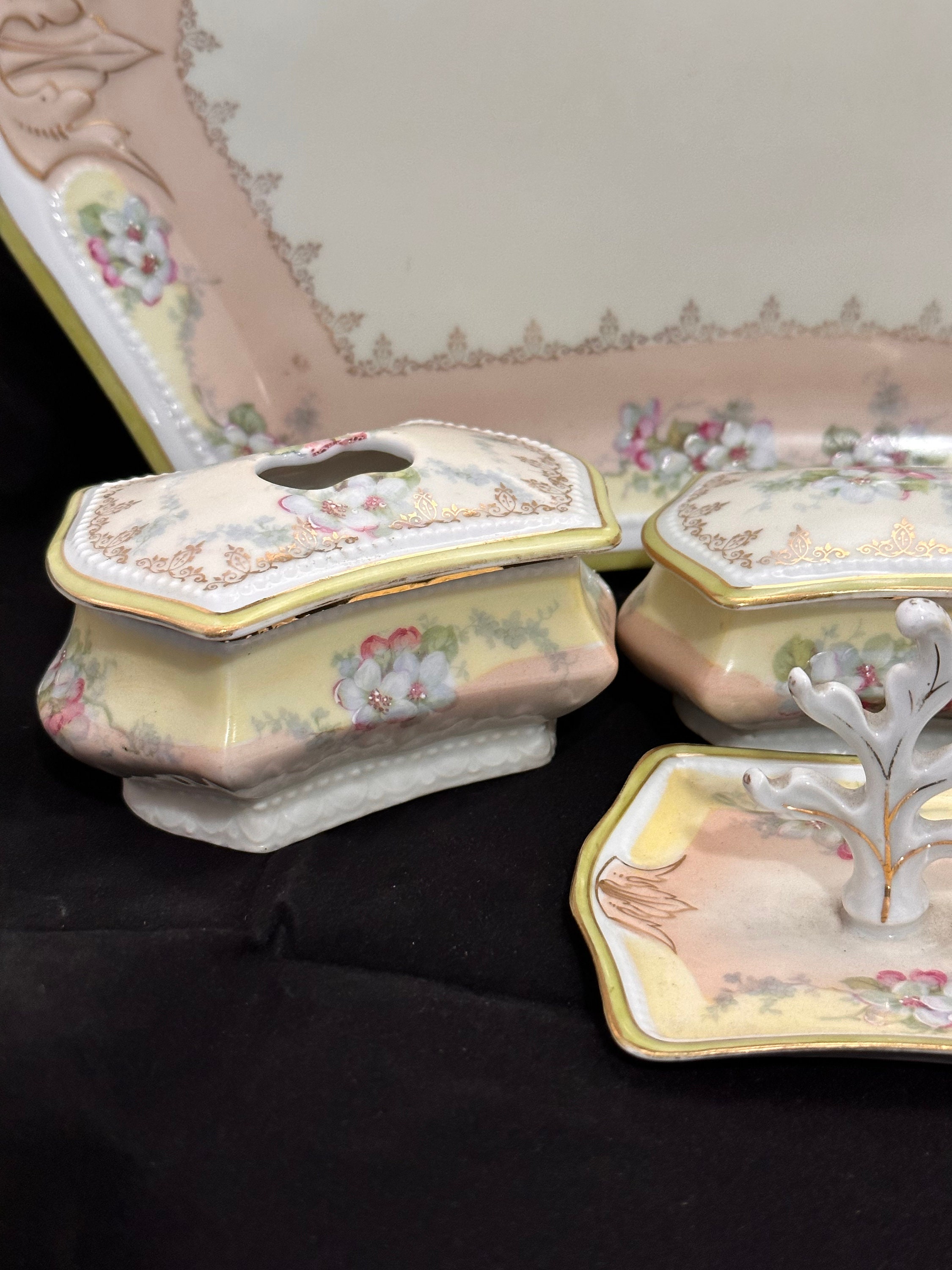 Antique Vanity Tray Set 8 Piece Etsy