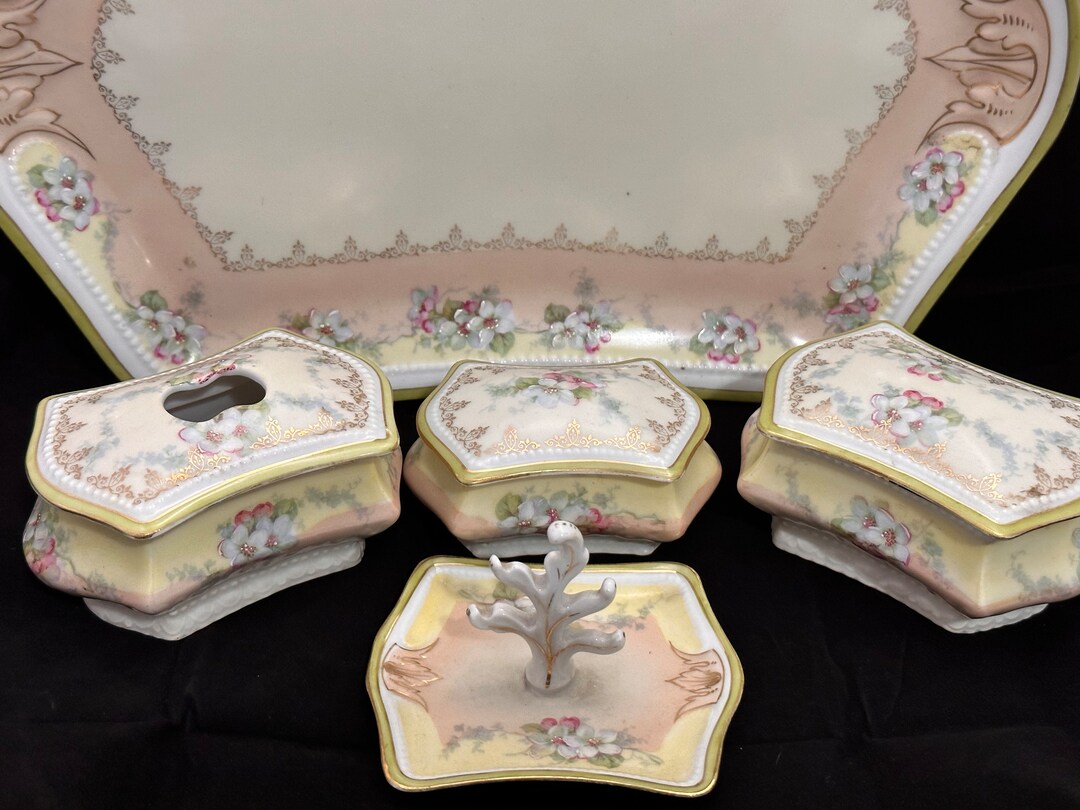 Antique Vanity Tray Set 8 Piece Etsy