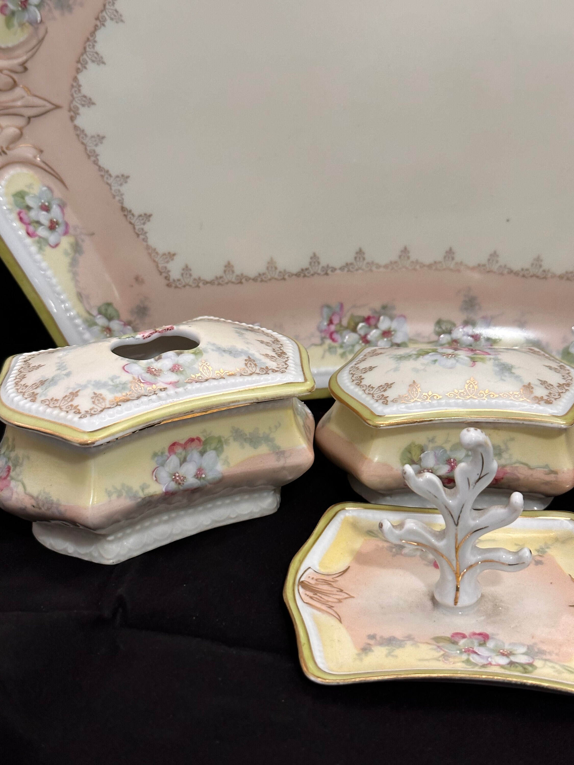 Antique Vanity Tray Set 8 Piece Etsy