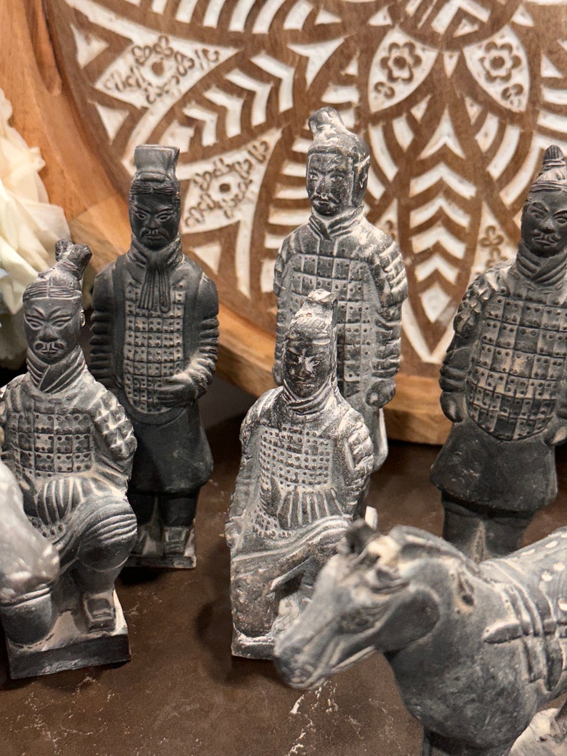 Vintage Chinese Terra Cotta Soldiers Figurine Lot of 10 Etsy