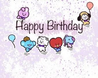 Cartão de aniversário BT21