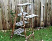 Huge Cupcake Holder Rustic Wedding Rustic Plant Stand Very Unique Ladder Shelf Steps One Of A Kind Amazing Step Ladder Booth Display n More