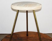 Retro Stool 3 Legged Mid-Century Metal Legs Living Room Bedroom Stool Colorful Retro Stool Pastel Furniture