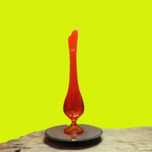Orange Swung Vase / 20 3/4  Tall / Funky Collectible Swung Vase / Free Shipping / Sale Priced
