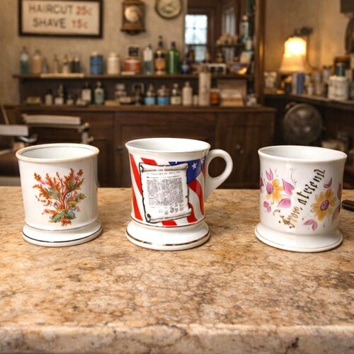 Mugs de rasage vintage, lot de 3, à collectionner
