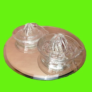 Both 1950s Glass Juicers One Glass, One Crystal / Fast Safe Free Shipping