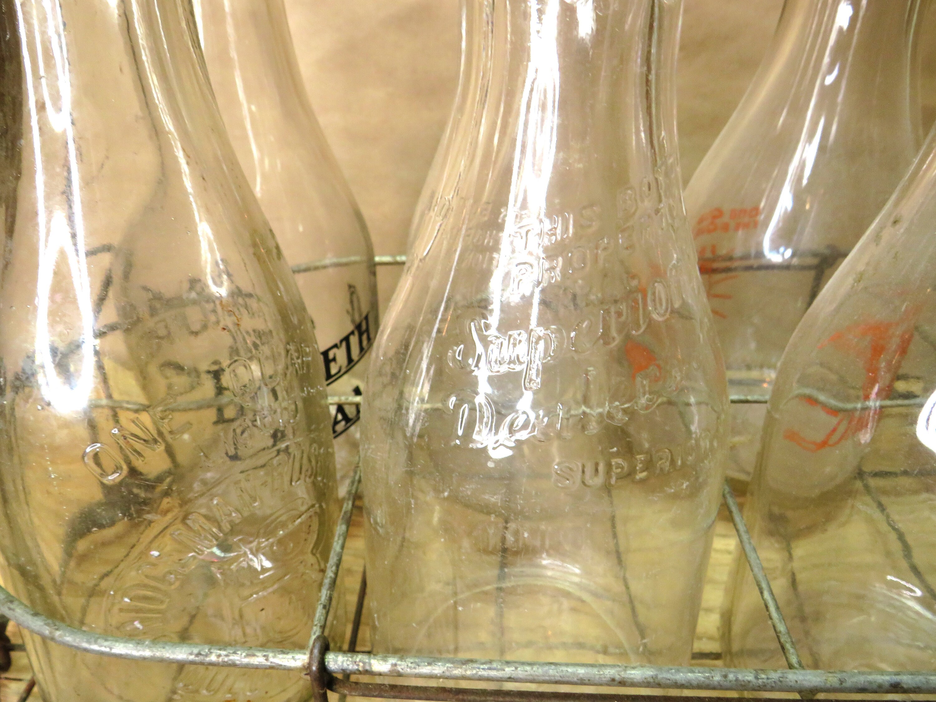 Vintage Milkman Carrier With 8 Quart Bottles - Etsy