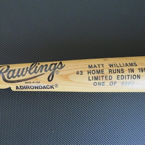 Matt Williams Limited Edition 1994 43 HR. Signed Rawlings Adirondack Bat