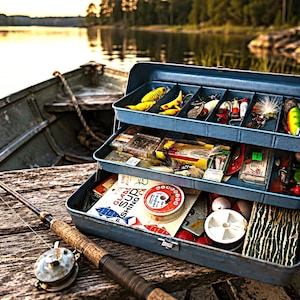 Vintage Blue Metal Tackle Box - Etsy