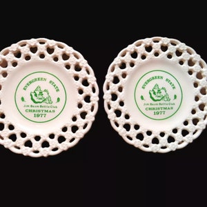 1977Jim Beam Christmas Bottle Club Plates / Fast Safe Free Shipping