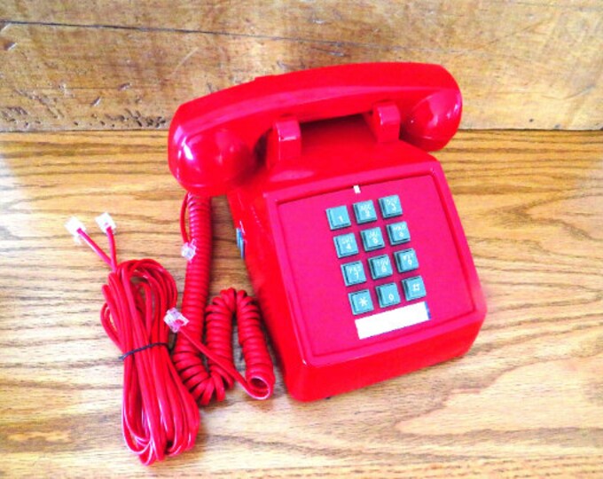 NOS Red Telephone / New Old Stock Red Desk Phone / Fast Safe, Free