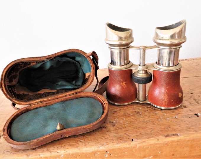 Old Horse Binoculars / Horse Racing Binoculars / Chrome, Leather