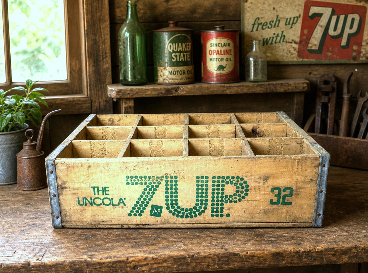 家具・インテリア 7up box VINTAGE LIKE 7UP WOOD BOX / ウッドボックス / M , L /