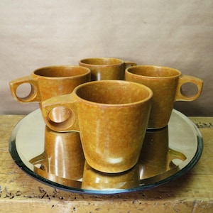 All 4) 1950s Military Cups / Military Mess Hall Bolta Halsey / Fast Safe Free Shipping