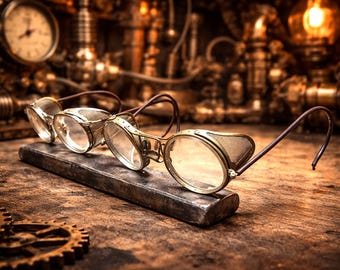 Both Pairs Steampunk Safety Glasses