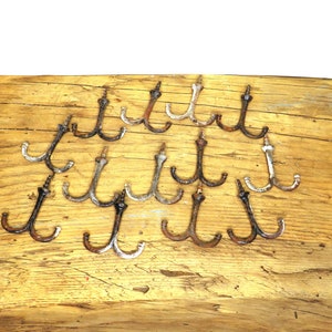 Antique Steel Coat Hooks, Plant Hangers, Set of 13