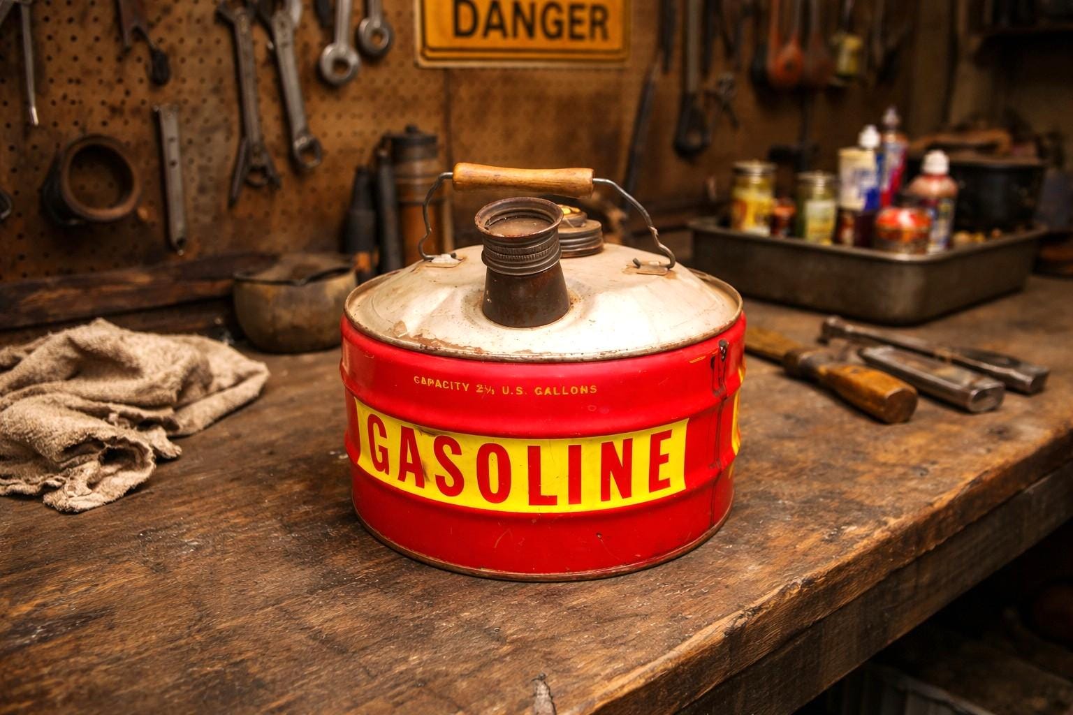 Vintage 2.5 Gallon Metal Gas Can, Farm Find - Etsy