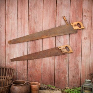 Rustic Logging Saws (Set of 2) - Patina Home Decor