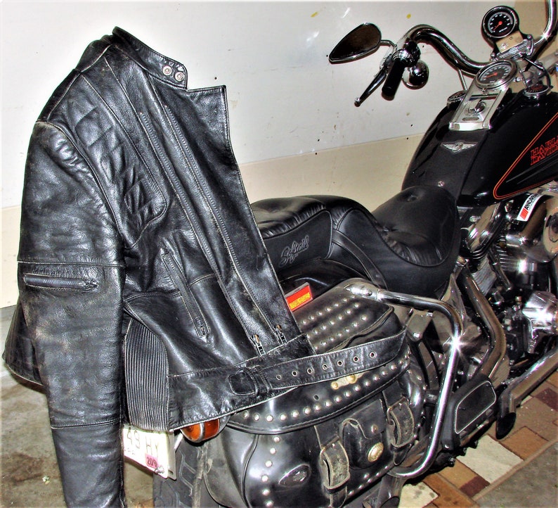 Leather Biker JacketBiker Harley OwnedGreat Motorcycle LeatherBiker Leather JacketMen/'s 46 L