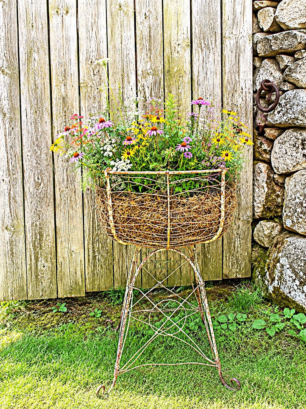 Antique Vintage Wire Plant Stand White - Etsy