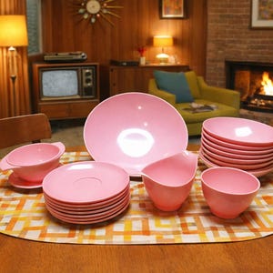 1960s Pink Dishes - Etsy