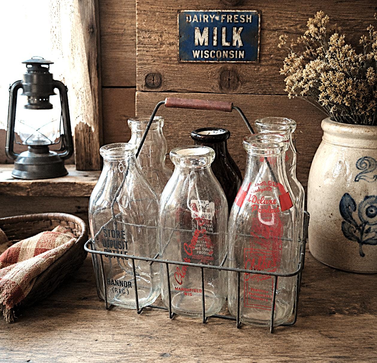 アントステラ　ボトルキャリア　仕切り６つ　ヴィンテージ　ミルクボトル Vintage 6 Bottle Carrier Metal - Etsy