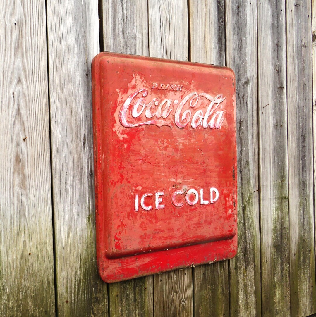 1940s Coca Cola Embossed Metal Sign / Fast Safe Free Shipping - Etsy
