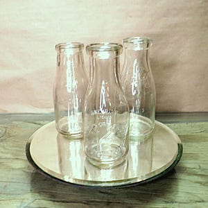 Pint Milk Bottles / Clean Embossed / Kennedy Circle K, Detroit, Gridley / Fast Safe Free Shipping