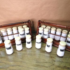 All 24 Vintage Spice Jars & 2 Racks / Fast Safe Free Shipping