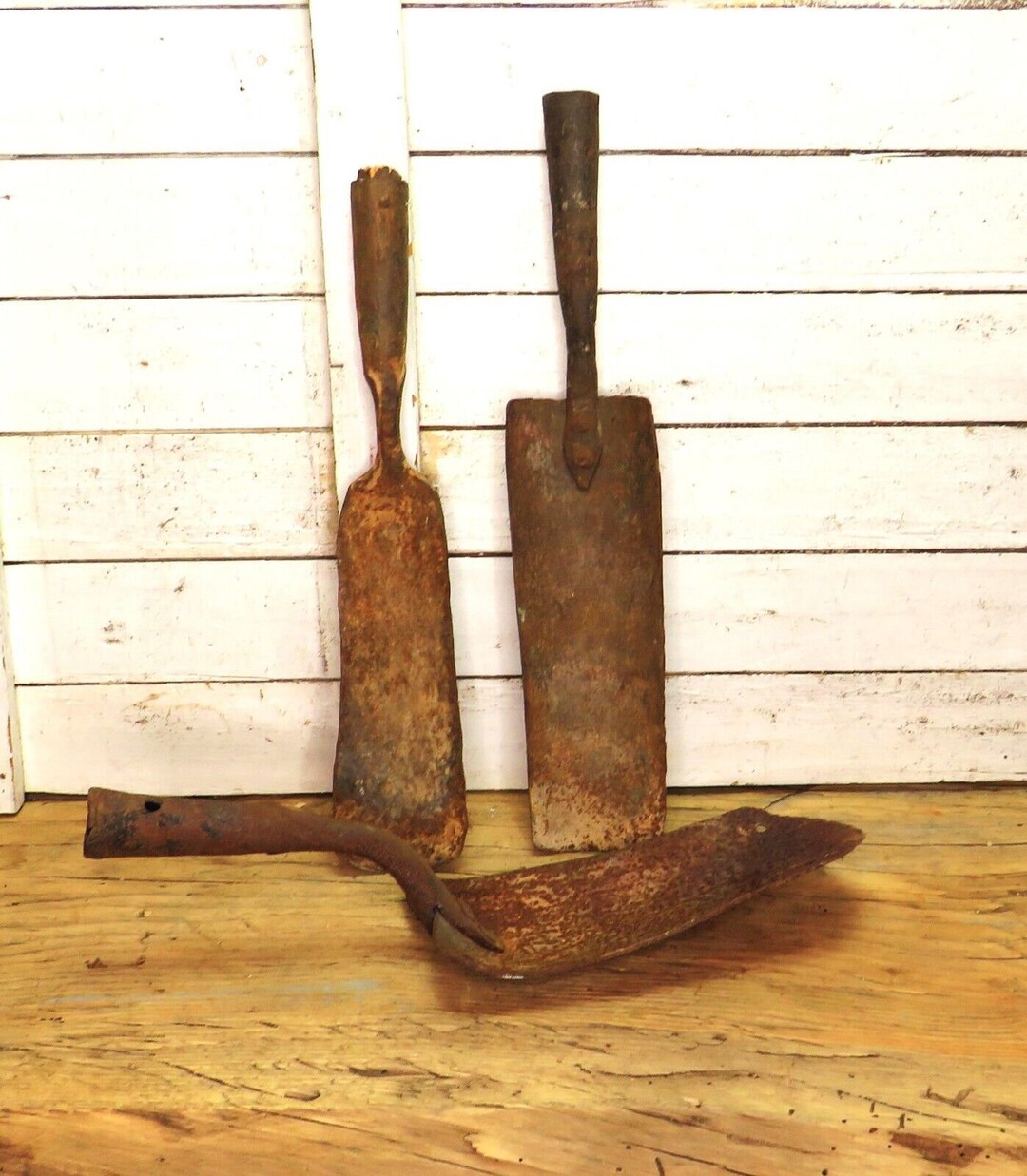 Antique Shovel Heads / Primitive Farm Shovel Heads / Fast Safe Etsy