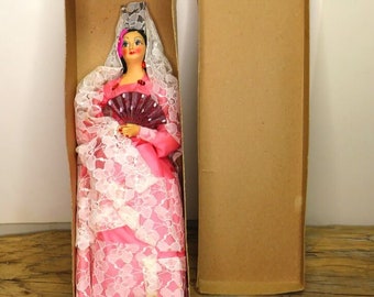 Old Spanish Style Doll In Box / Fast Safe Free Shipping