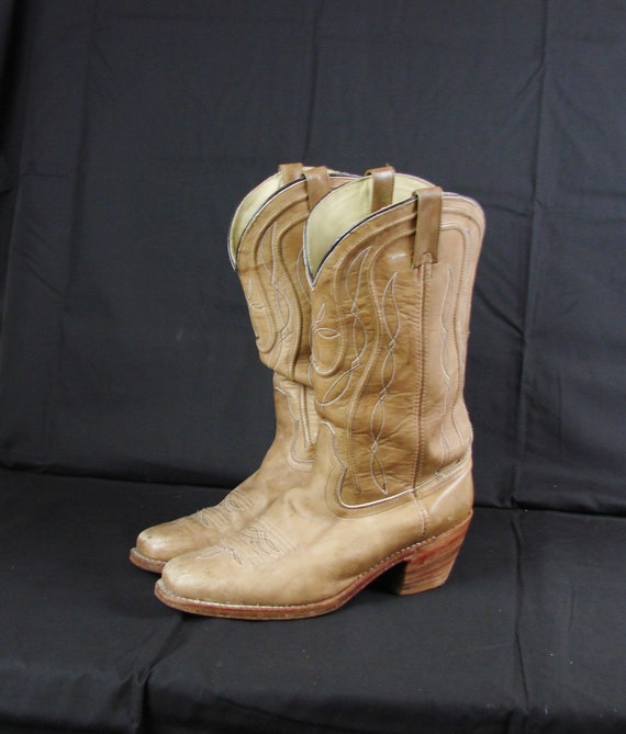 Men's 11D Leather Cowboy Boots / Real Cowboy Worn