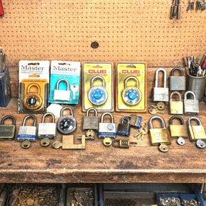 All 21 Vintage Master Lock Padlock Lot & Others