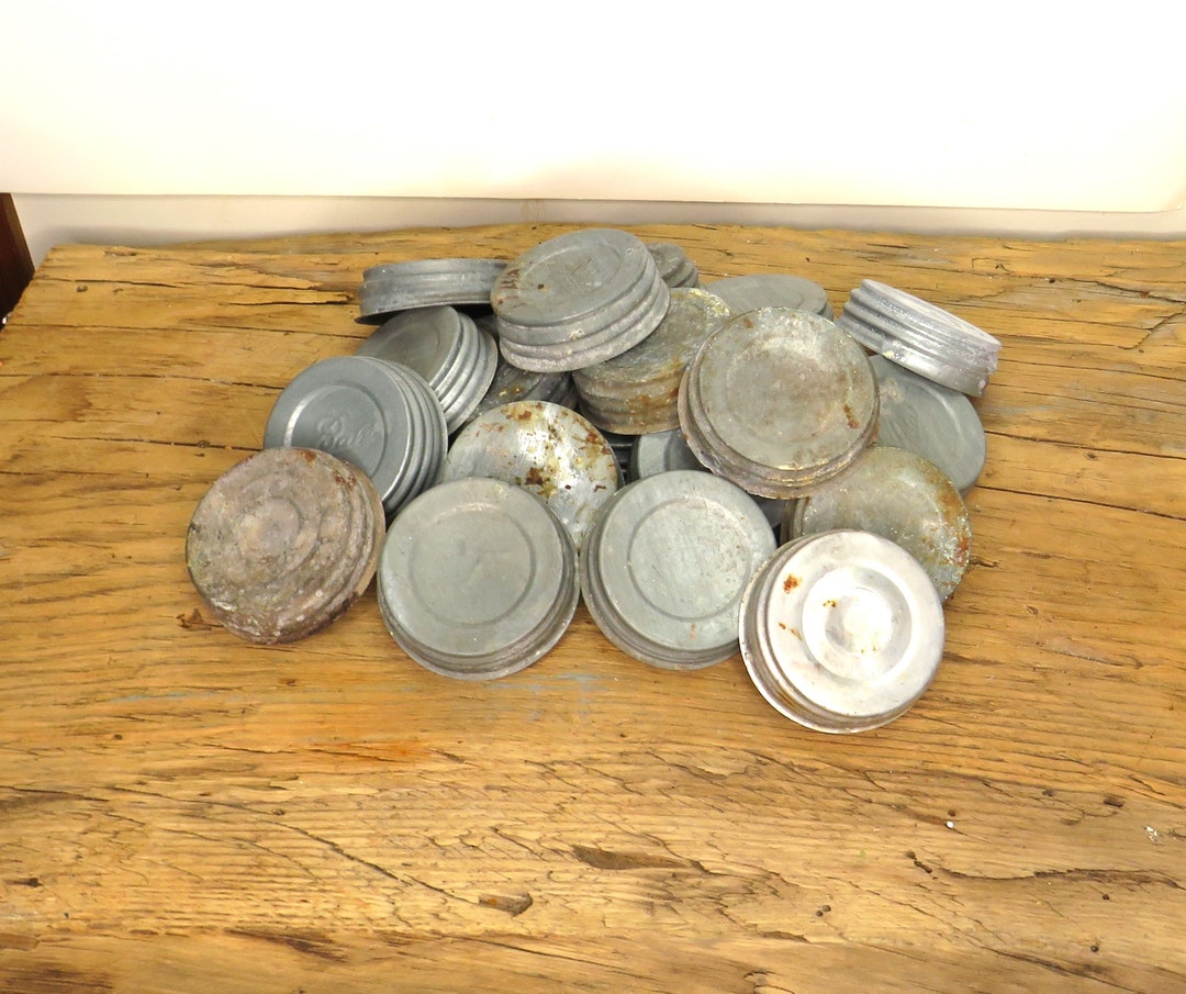 20 Zinc Canning Jar Lids / Antique / Fast Safe Free Shipping Etsy