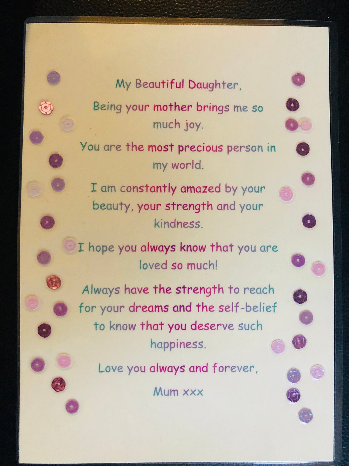 My Beautiful Daughter Poem Art Etsy